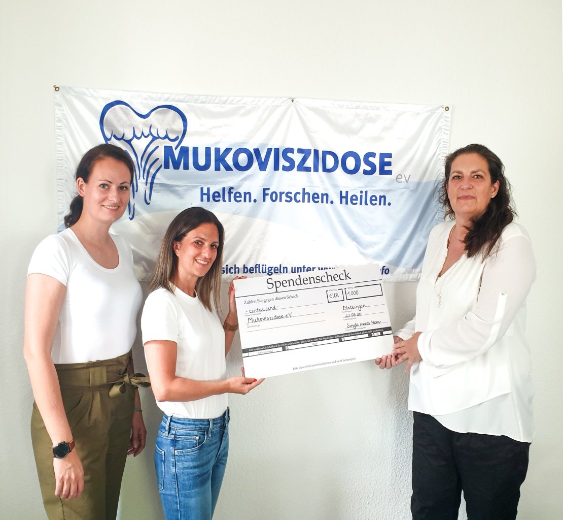Übergabe des Spendenschecks an den Mukoviszidose e.V. Landesverband Baden-Württemberg